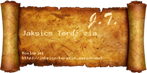 Jaksics Terézia névjegykártya