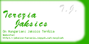 terezia jaksics business card